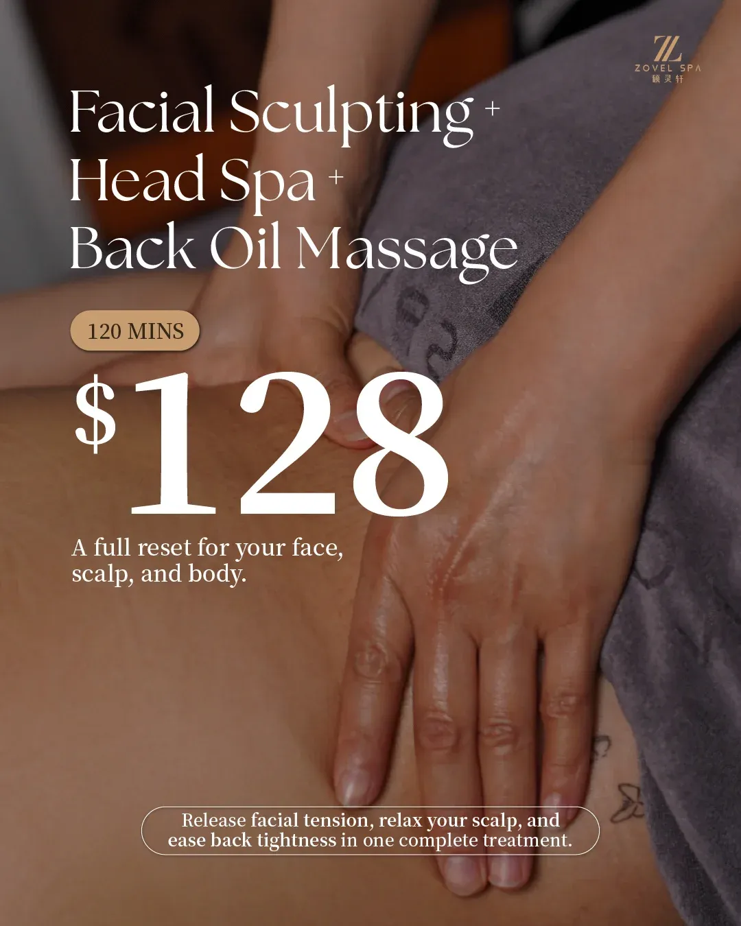 Facial Sculpting + Head Spa + Back Oil Massage